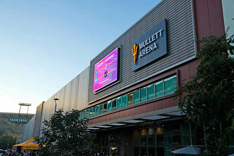 ASU’s new multipurpose arena, the Mullett Arena, in Tempe on Oct. 14, 2022.Ncaa Hockey Asu Hockey Opening Night At Mullett Arena Colgate At Asu