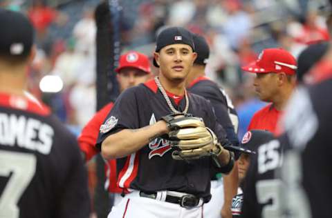 WASHINGTON, DC – JULY 16: Manny Machado #13 during Gatorade All-Star Workout Day at Nationals Park on July 16, 2018 in Washington, DC. (Photo by Rob Carr/Getty Images)