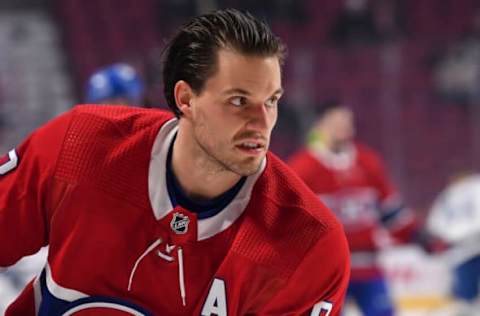 MONTREAL, QC – DECEMBER 07: Ben Chiarot #8 of the Montreal Canadiens skates during warmups against the Tampa Bay Lightning at Centre Bell on December 7, 2021 in Montreal, Canada. The Tampa Bay Lightning defeated the Montreal Canadiens 3-2. (Photo by Minas Panagiotakis/Getty Images)