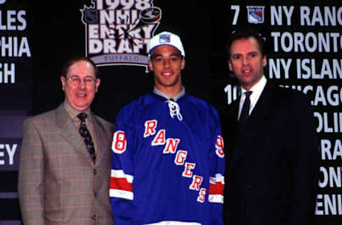 1998 Season: Manny Malhotra drafted by the New York Rangers. (Photo by Bruce Bennett Studios/Getty Images)