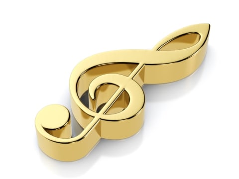 A golden musical note