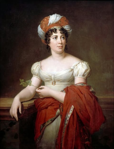 A portrait of Madame Anne Louise Germaine de Staël.