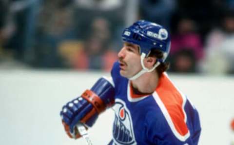 Glenn Anderson #9, Edmonton Oilers. (Photo by Focus on Sport/Getty Images)