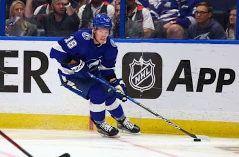 Tampa Bay Lightning left wing Ondrej Palat (18) Mandatory Credit: Nathan Ray Seebeck-USA TODAY Sports