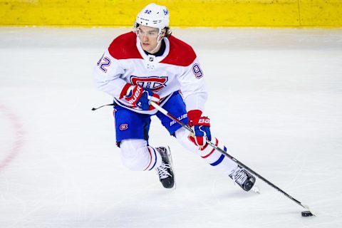 Mar 13, 2021; Calgary, Alberta, CAN; Montreal Canadiens left wing Jonathan Drouin. Mandatory Credit: Sergei Belski-USA TODAY Sports