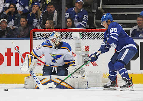 TORONTO, ON – OCTOBER 7: William Nylander #88 of the Toronto Maple Leafs   (Photo by Claus Andersen/Getty Images)