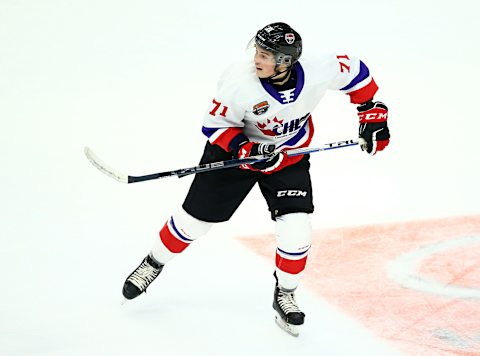 HAMILTON, ON – JANUARY 16: Tyson Foerster #71 of Team White skates during the 2020 CHL/NHL Top Prospects Game against Team Red at FirstOntario Centre on January 16, 2020, in Hamilton, Canada. (Photo by Vaughn Ridley/Getty Images)