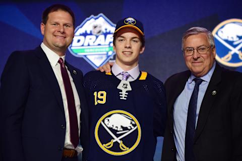 Jun 21, 2019; Vancouver, BC, Canada; Ryan Johnson poses for a photo after being selected as the number thirty-one overall pick to the Buffalo Sabres in the first round of the 2019 NHL Draft at Rogers Arena. Mandatory Credit: Anne-Marie Sorvin-USA TODAY Sports