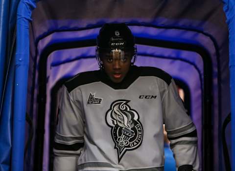 KITCHENER, ONTARIO – MARCH 23: Noah Warren. (Photo by Chris Tanouye/Getty Images)