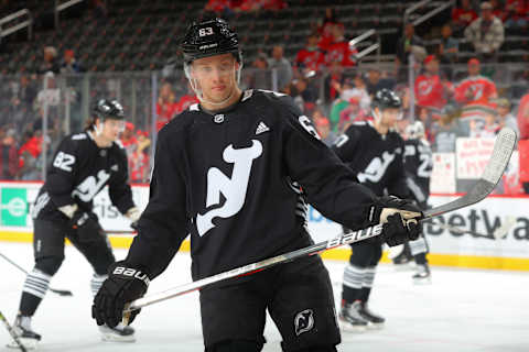 Jesper Bratt #63 of the New Jersey Devils. (Photo by Rich Graessle/Getty Images)