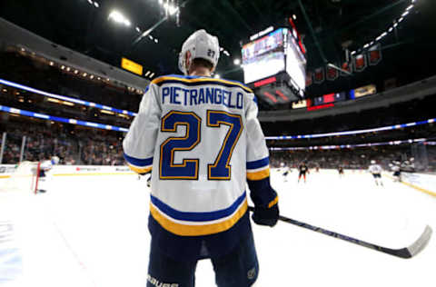 ANAHEIM, CALIFORNIA – MARCH 11: Alex Pietrangelo #27 of the St. Louis Blues. (Photo by Sean M. Haffey/Getty Images)