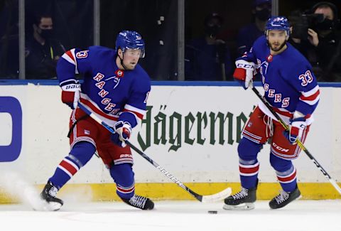 Alexis Lafreniere #13 of the New York Rangers. (Photo by Bruce Bennett/Getty Images)