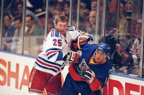 1996: Defenseman Alexander Karpovtsev of the New York Rangers. Credit: Simo