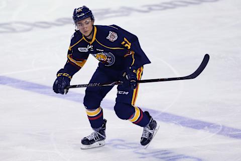 ST CATHARINES, ON – OCTOBER 11: Ryan Suzuki #61 of the Barrie Colts skates during an OHL game against the Niagara IceDogs at Meridian Centre on October 11, 2018 in St Catharines, Canada. (Photo by Vaughn Ridley/Getty Images)