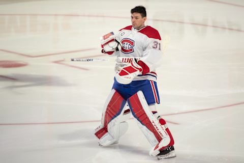 Apr 23, 2022; Ottawa, Ontario, CAN; Montreal Canadiens goalie Carey Price. Mandatory Credit: Marc DesRosiers-USA TODAY Sports