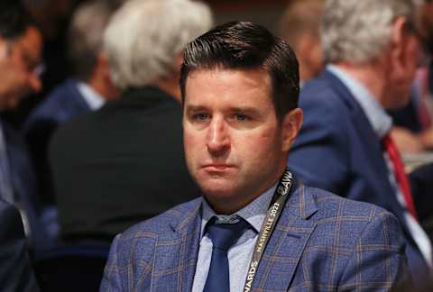 NASHVILLE, TENNESSEE – JUNE 29: Chris Drury of the New York Rangers attends the 2023 NHL Draft at the Bridgestone Arena on June 29, 2023, in Nashville, Tennessee. (Photo by Bruce Bennett/Getty Images)