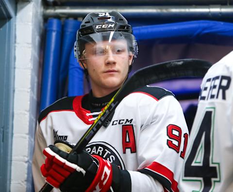 KITCHENER, ONTARIO – MARCH 23: Nathan Gaucher (Photo by Chris Tanouye/Getty Images)