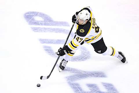 Torey Krug #47 of the Boston Bruins (Photo by Elsa/Getty Images)