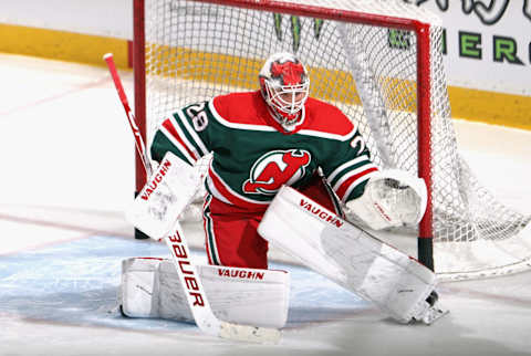 Mackenzie Blackwood #29 of the New Jersey Devils (Photo by Bruce Bennett/Getty Images)