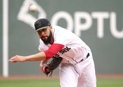 BOSTON – MAY 28: Boston Red Sox starting pitcher David Price delivers a first inning pitch. The Boston Red Sox host the Toronto Blue Jays in a regular season MLB baseball game at Fenway Park in Boston on May 28, 2018. (Photo by Matthew J. Lee/The Boston Globe via Getty Images)