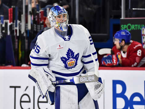 LAVAL, QC – DECEMBER 28: Goaltender Joseph Woll #35 of the Toronto Marlies . (Photo by Minas Panagiotakis/Getty Images)