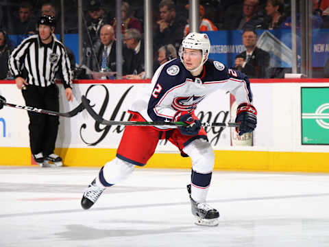 Andrew Peeke #2 of the Columbus Blue Jackets. (Photo by Bruce Bennett/Getty Images)