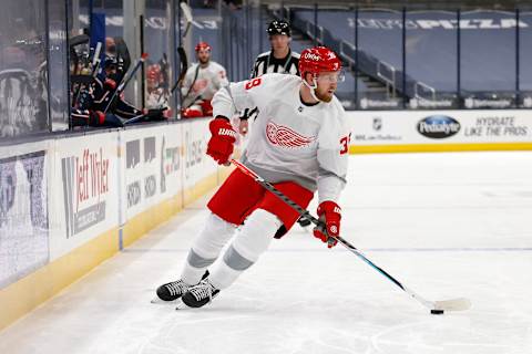 COLUMBUS, OH – MARCH 2: Anthony Mantha #39  . Columbus defeated Detroit 4-1. (Photo by Kirk Irwin/Getty Images)