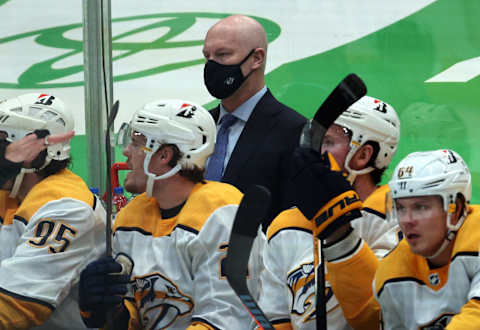 Head coach John Hynes of the Nashville Predators. (Photo by Ronald Martinez/Getty Images)