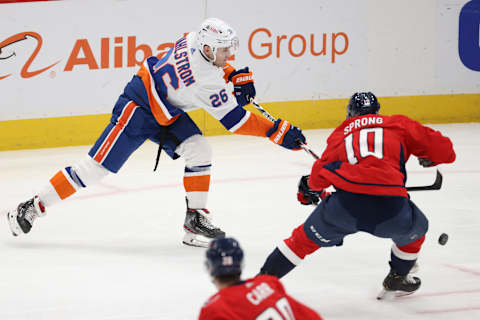 New York Islanders left wing Oliver Wahlstrom (20). Mandatory Credit: Geoff Burke-USA TODAY Sports