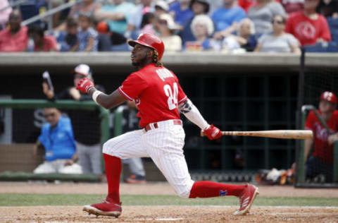 Quinn will provide enough offense to occasionally rest Hoskins and Herrera. Photo by J. Robbins/Getty Images.