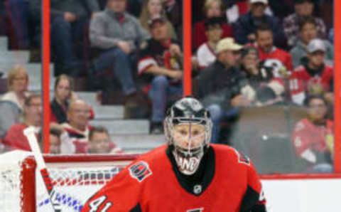 OTTAWA, ON – OCTOBER 5: Craig Anderson #41 of the Ottawa Senators guards his net against the New York Rangers at Canadian Tire Centre on October 5, 2019, n Ottawa, Ontario, Canada. (Photo by Jana Chytilova/Freestyle Photography/Getty Images)