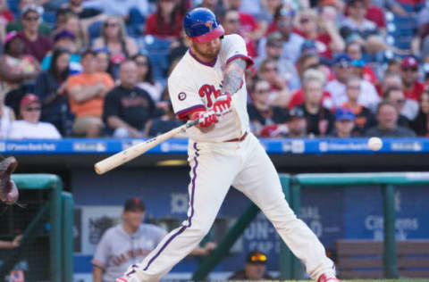 In a Game of Firsts, Lively Got His First Hit. Photo by Bill Streicher – USA TODAY Sports.