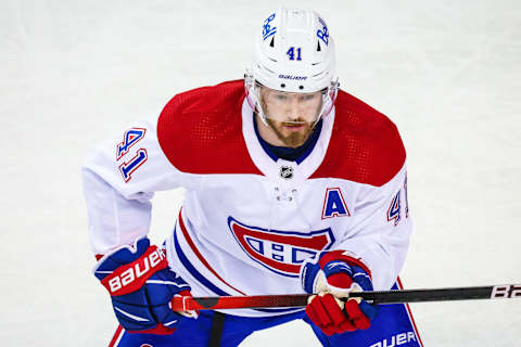 Mar 11, 2021; Calgary, Alberta, CAN; Montreal Canadiens Paul Byron. Mandatory Credit: Sergei Belski-USA TODAY Sports