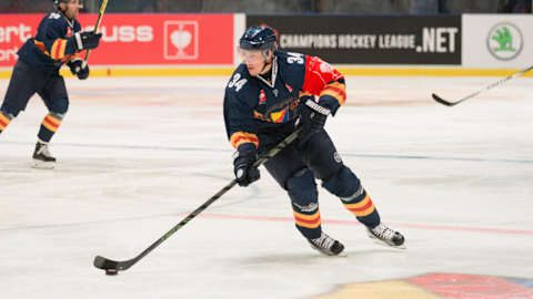 STOCKHOLM, SWEDEN – SEPTEMBER 04: Daniel Brodin of Djurgarden during the Champions Hockey League group stage game between Djurgarden Stockholm and EV Zug on September 4, 2015 in Stockholm, Sweden. (Photo by Djurgarden Stockholm/Champions Hockey League via Getty Images)