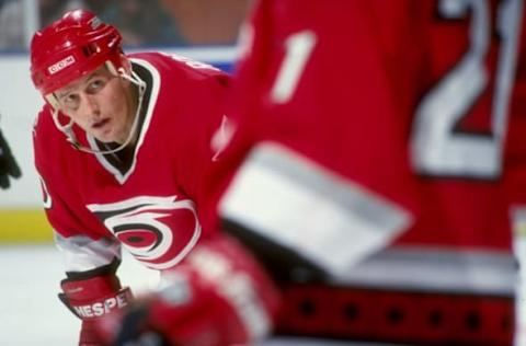 14 Nov 1998: Gary Roberts #10 of the Carolina Hurricanes in action during the game against the Los Angeles Kings at the Great Western Forum in Inglewood, California. The Hurricanes defeated the Kings 5-3. Mandatory Credit: Elsa Hasch /Allsport