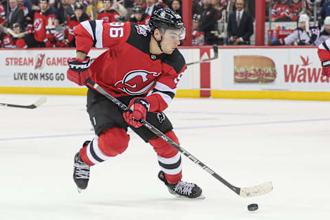 New Jersey Devils right wing Timo Meier (96): Vincent Carchietta-USA TODAY Sports