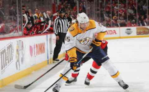 NEWARK, NEW JERSEY – JANUARY 30: Craig Smith #15 of the Nashville Predators skates against the New Jersey Devils at the Prudential Center on January 30, 2020 in Newark, New Jersey. The Predators defeated the Devils 6-5 in the shoot-out. (Photo by Bruce Bennett/Getty Images)