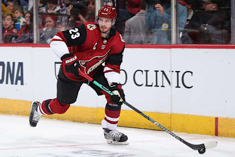 GLENDALE, ARIZONA – OCTOBER 30: Oliver Ekman-Larsson #23 of the Arizona Coyotes skates with the puck. (Photo by Christian Petersen/Getty Images)