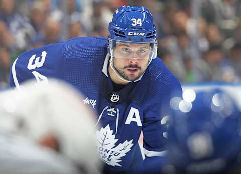 Auston Matthews #34 of the Toronto Maple Leafs  . (Photo by Claus Andersen/Getty Images)