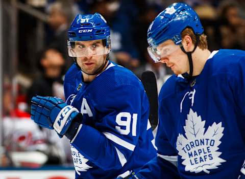 Toronto Maple Leafs – John Tavares (L) & Kasperi Kapanen (R) (Photo by Mark Blinch/NHLI via Getty Images)