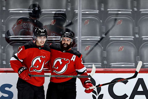 Egor Sharangovich #17 of the New Jersey Devils (Photo by Elsa/Getty Images)