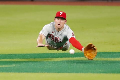 Scott Kingery #4 of the Philadelphia Phillies (Photo by Todd Kirkland/Getty Images)