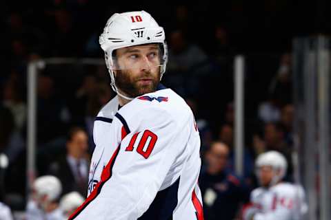 UNIONDALE, NY – MARCH 01: Brett Connolly #10 of the Washington Capitals skates against the New York Islanders at NYCB Live’s Nassau Coliseum on March 1, 2019 in Uniondale, New York. New York Islanders defeated the New York Islanders 3-1 (Photo by Mike Stobe/NHLI via Getty Images)