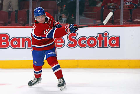 Cole Caufield #22 of the Montreal Canadiens. (Photo by Bruce Bennett/Getty Images)