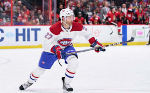 OTTAWA, ON – FEBRUARY 22: Karl Alzner #27 of the Montreal Canadiens skates against the Ottawa Senators at Canadian Tire Centre on February 22, 2020 in Ottawa, Ontario, Canada. (Photo by Jana Chytilova/Freestyle Photography/Getty Images)