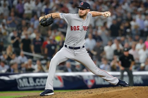 NEW YORK, NY – OCTOBER 9: Chris Sale #41 of the Boston Red Sox pitches in the eighth inning during Game 4 of the ALDS against the New York Yankees at Yankee Stadium on Tuesday, October 9, 2018, in the Bronx borough of New York City. (Photo by Alex Trautwig/MLB Photos via Getty Images)