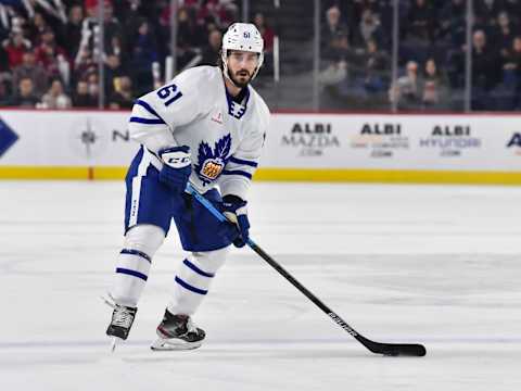 LAVAL, QC – DECEMBER 28: Nicolas Petan #61 of the Toronto Marlies  (Photo by Minas Panagiotakis/Getty Images)