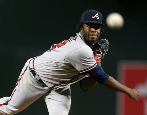 PHOENIX, AZ – SEPTEMBER 09: Touki Toussaint #62 of the Atlanta Braves pitches against the Arizona Diamondbacks during the first inning of an MLB game at Chase Field on September 9, 2018 in Phoenix, Arizona. (Photo by Ralph Freso/Getty Images)