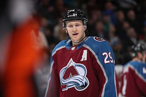 DENVER, CO – FEBRUARY 18: Nathan MacKinnon