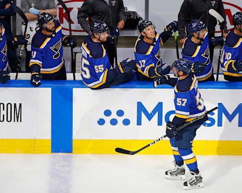 St. Louis Blues forward David Perron (57)Mandatory Credit: Perry Nelson-USA TODAY Sports